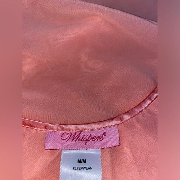 Whisper Rose Embroidered Slip Gown Women M Romantic Relax Fit Lounge Lightweight - Picture 3 of 8